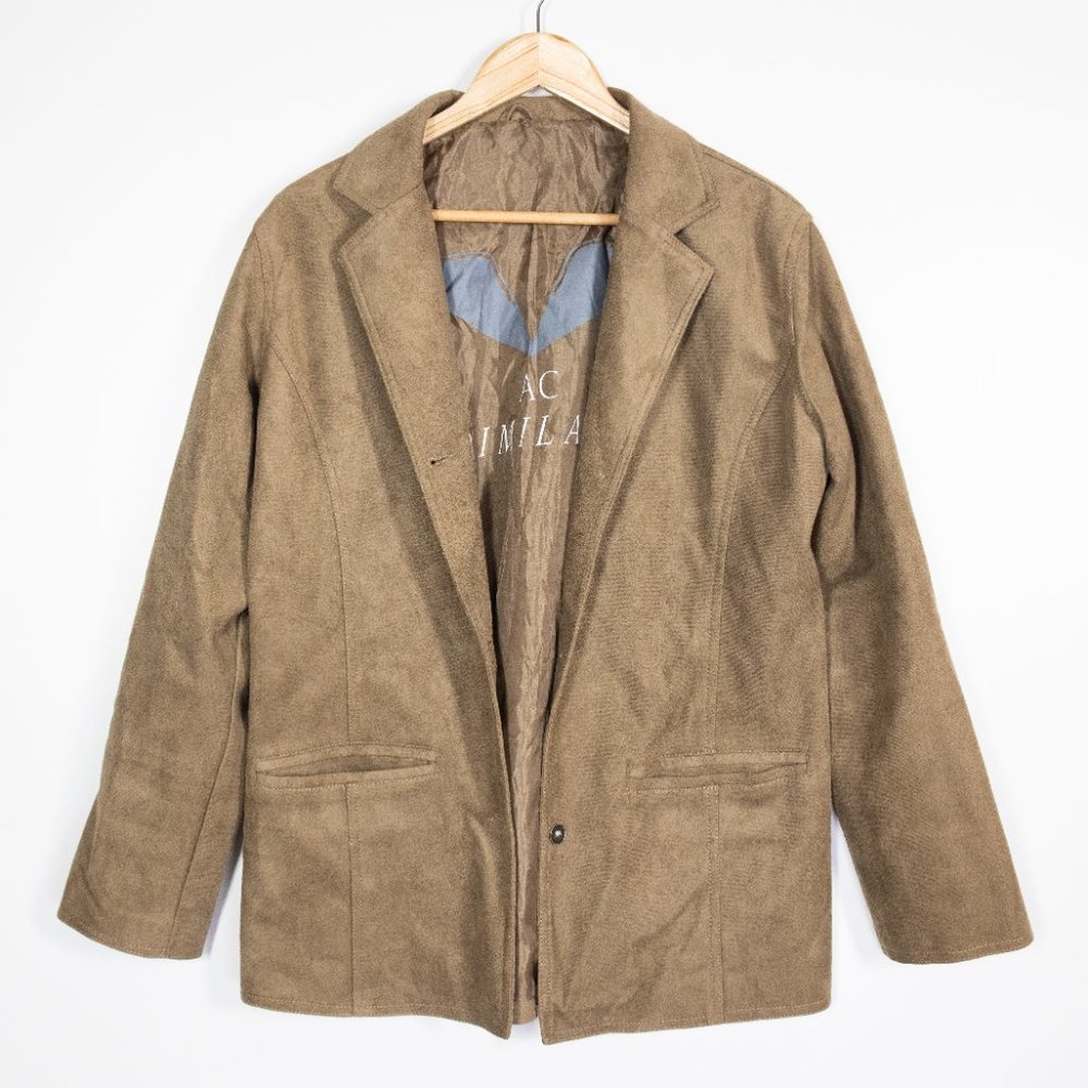 Suede tan button up jacket AC Dimilano